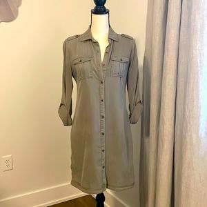 Kenneth Cole Reaction Shirt Dress Olive Green XS with Belt